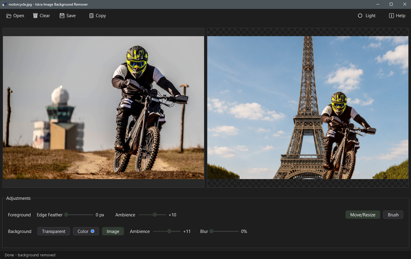 Iskra Image Background Remover Interface